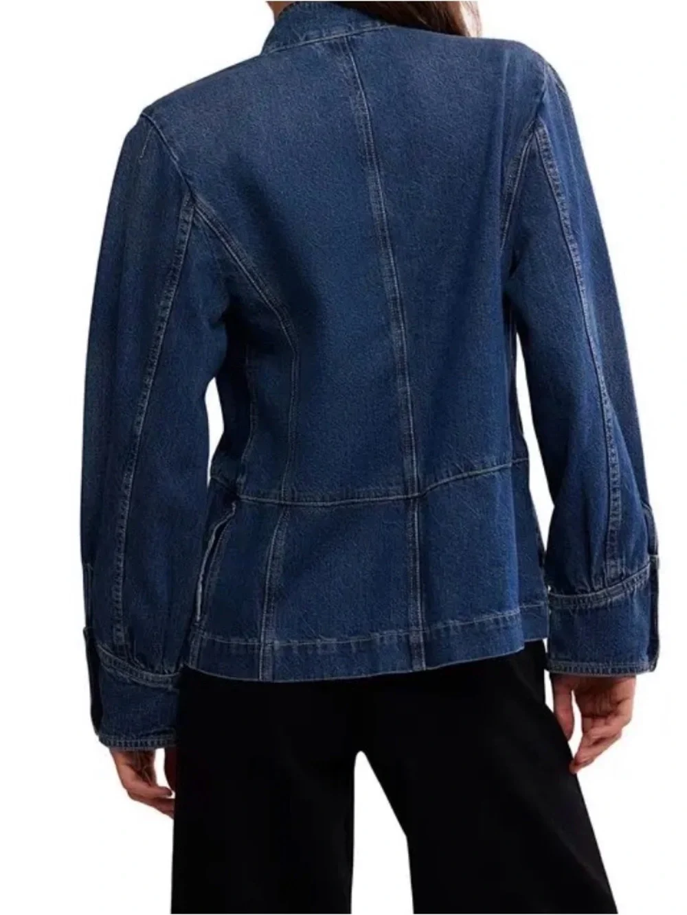 NWT Free People Imogene Denim Officer Jacket - Picture 2 of 8